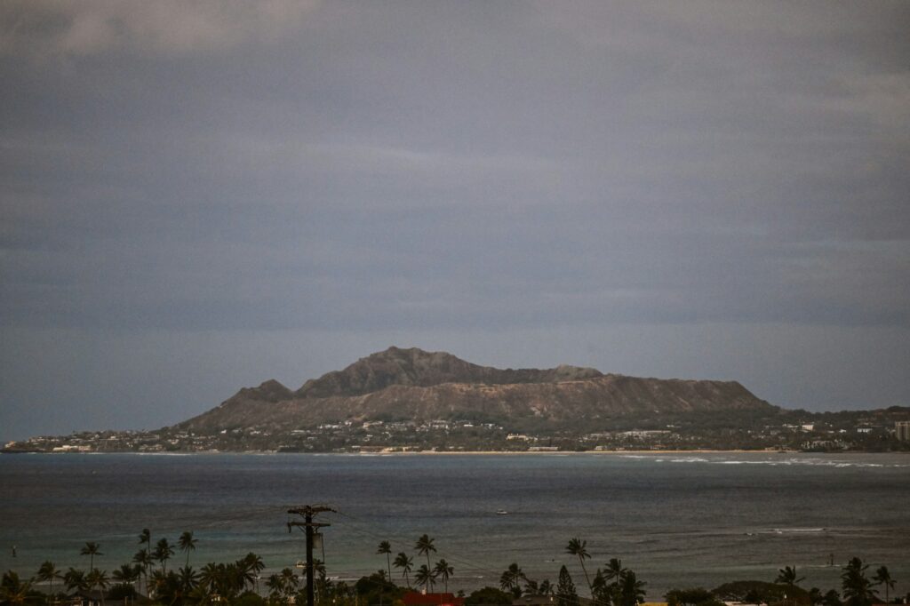 Diamond Head crater and the ocean