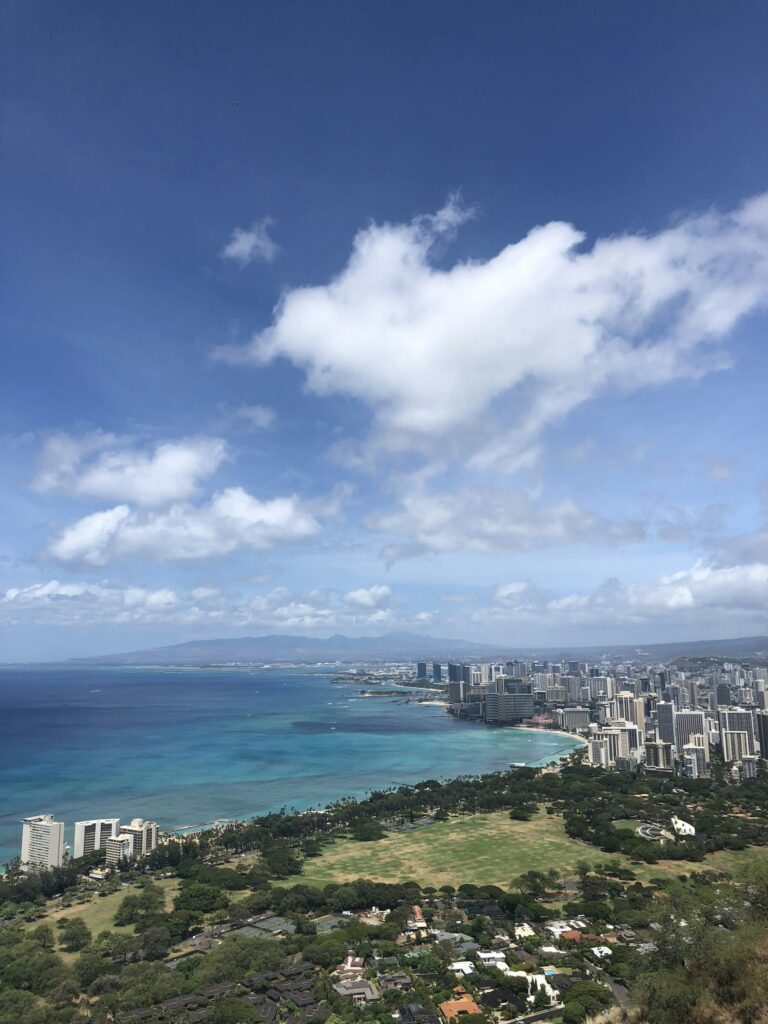 View of Honolulu and the ocean