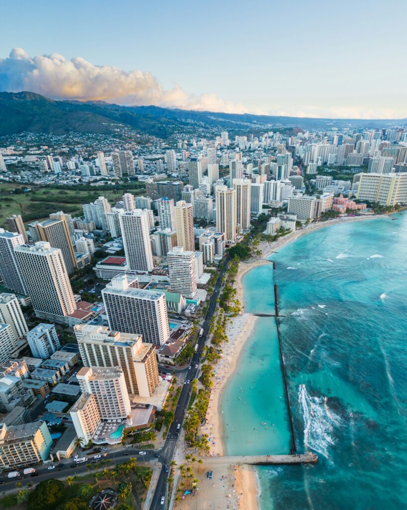 Waikiki high-rises along the beach