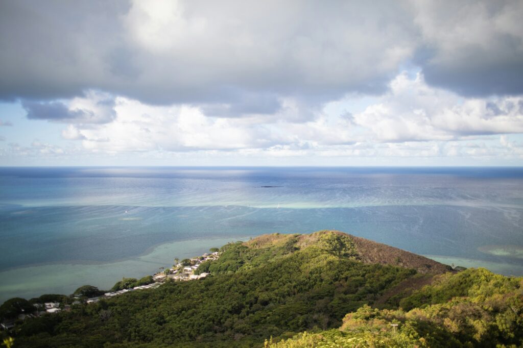 View toward the ocean from an Oahu hillside