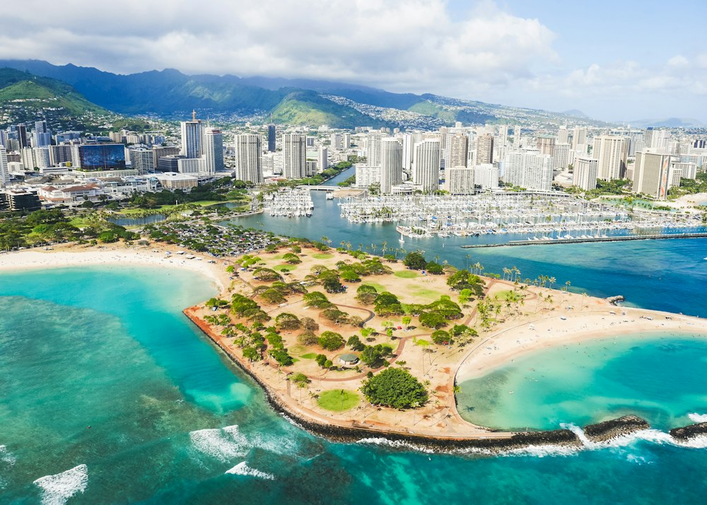 Ala Moana shoreline and condo towers