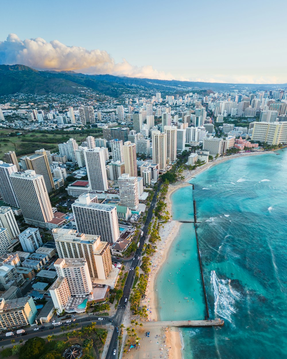 Waikiki high-rises along the beach