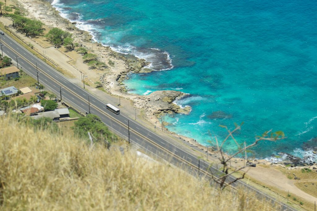 Aerial view of the Leeward Oahu coastline