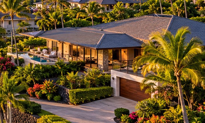 Modern Oahu home with lanai and pool